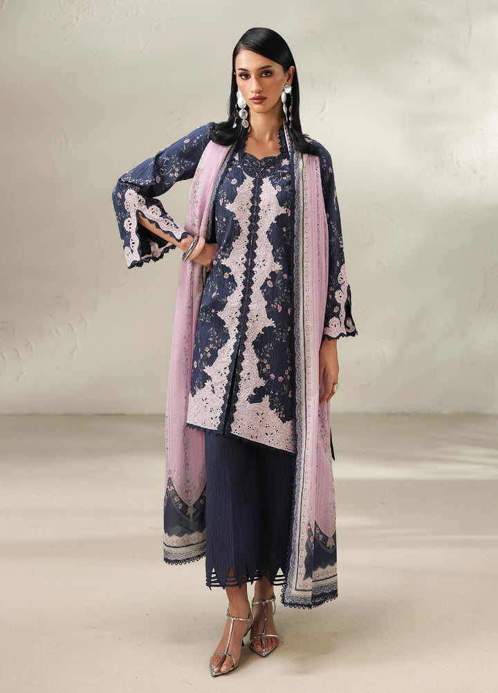 Q Prints by Qalamkar Unstitched Printed Lawn 3 Piece Suit QLK26UQL Zeena QQP-03 (A) - Summer Collection