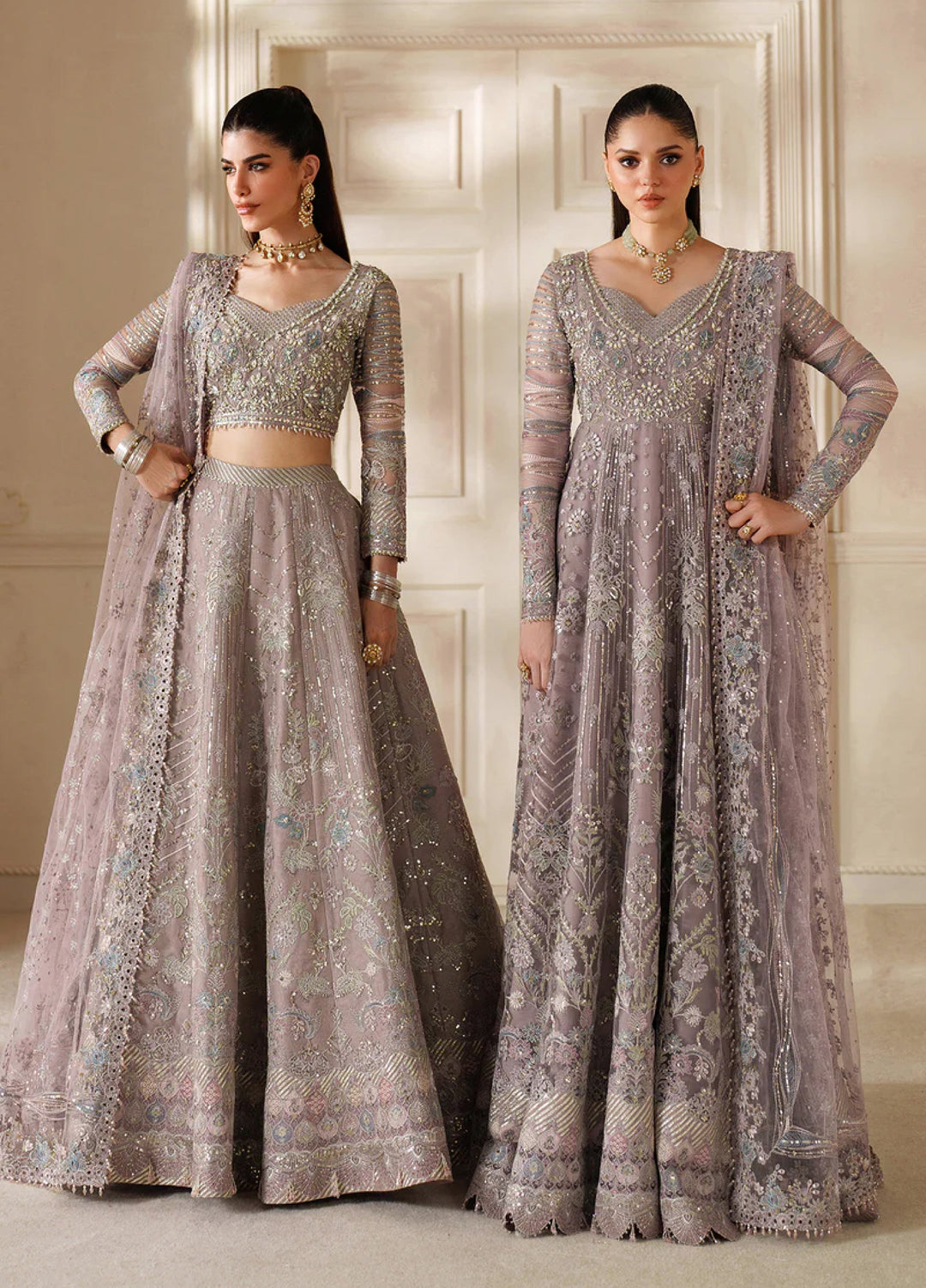 Chantelle by Baroque Unstitched Net Embroidered Suits 3 Piece BQ25FC CH14-04 - Festive Collection