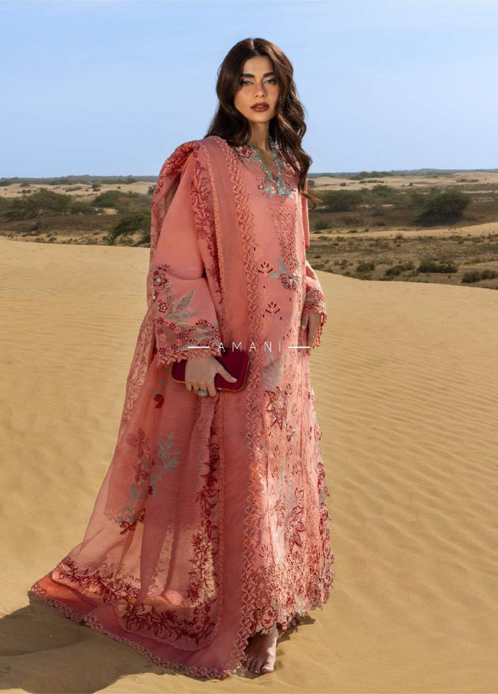 Rang Rasiya Premium Unstitched Embroidered Lawn 3 Piece Suit RR26UP D-3 Amani - Festive Collection
