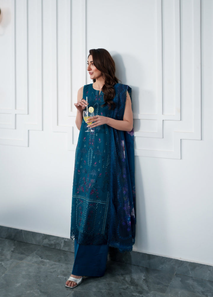 Symphony by Neeshay Unstitched Embroidered Luxury Lawn 3 Piece Suit NSH26US D-3 Sisna - Summer Collection