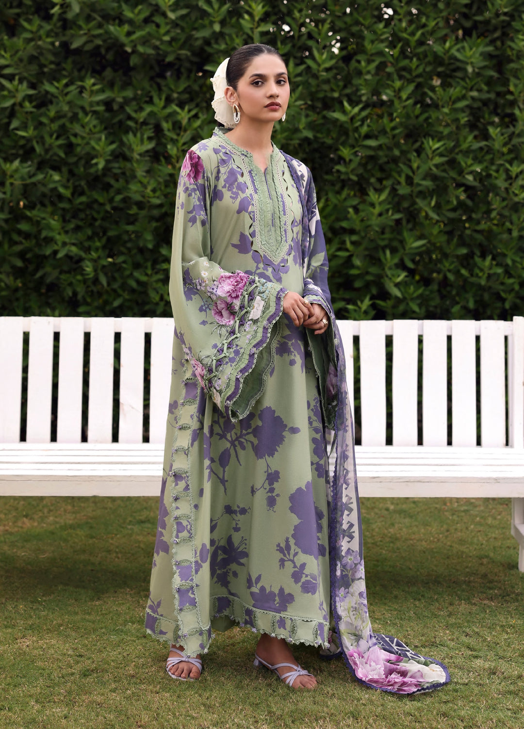 Belladore by Elaf Premium Unstitched Printed Lawn 3 Piece Suit EL26ULB Vienna EPA-4B - Summer Collection