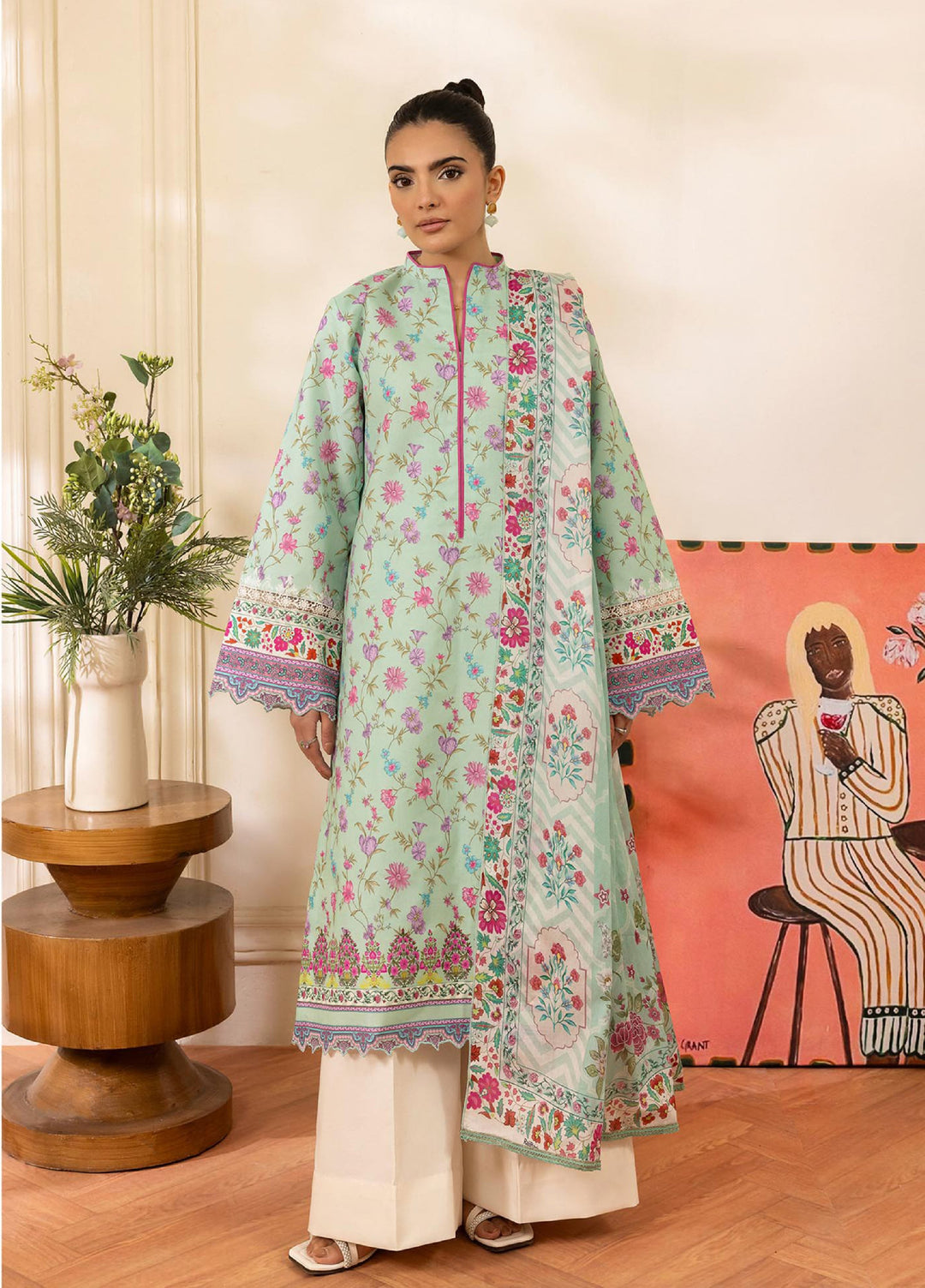 Nissa by RajBari Unstitched Printed Lawn 3 Piece Suit RB26ULN D-09 - Casual Collection