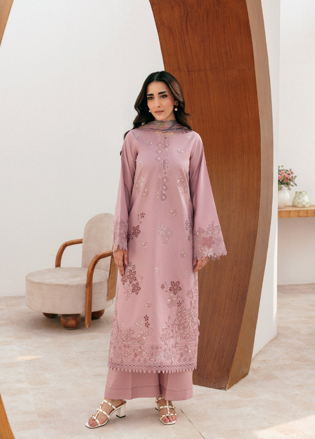 Zync by Florent Untitched Lawn Embroidered 3 Piece Suit FL26UZ FZ-2B - Summer Collection