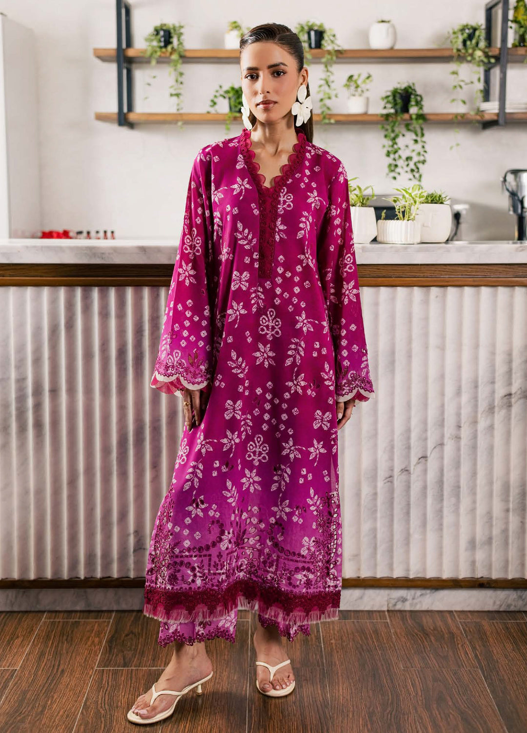 Ballerina by Nureh Unstitched Printed Chikankari Lawn 2 Piece Suit NU26UBCL NU2-218 - Casual Collection
