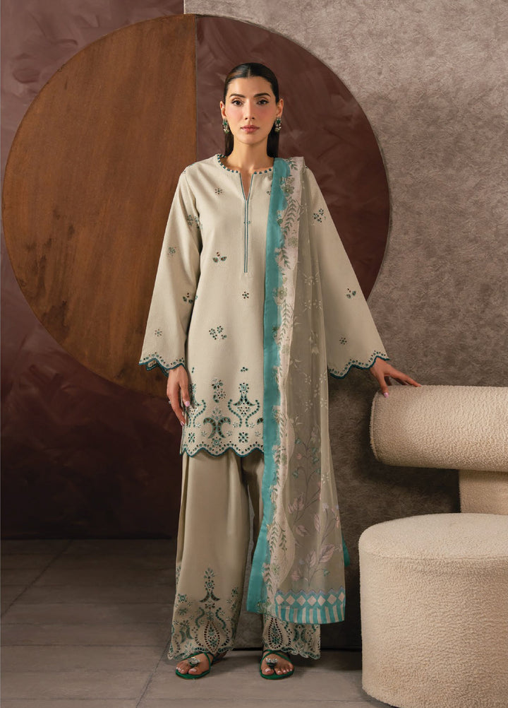 Seran Unstitched Embroidered Lawn 3 Piece Suit SN26ULLE Velisse D-02 - Eid Collection