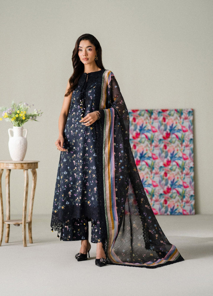 FNF Prints by Faiza Faisal Unstitched Embroidered Lawn 3 Piece Suit FF26UF D-5 Twilight Charm - Summer Collection