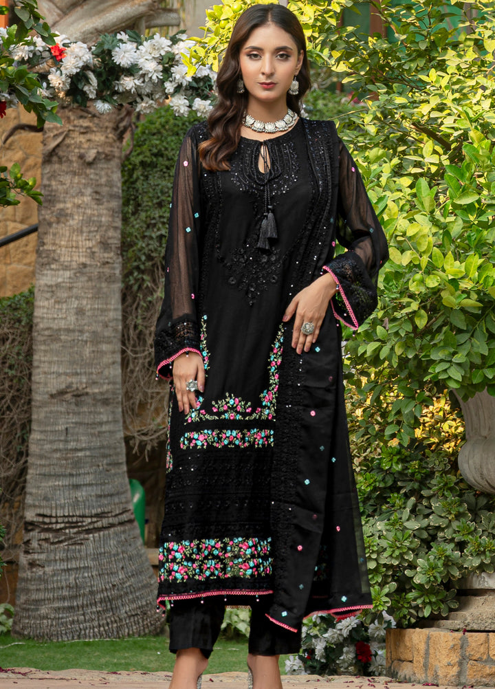 Zenia by Fine Tex Unstitched Royal Embroidered Chiffon Suits 3 Piece FNT25ZC ZC-04 - Festive Collection