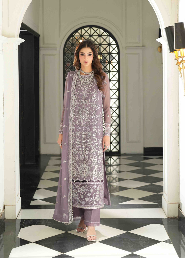 Maison d'or by Sahane Unstitched Embroidered Chiffon 3 Piece Suit CT-27001 PERIWINKLE - Festive Collection