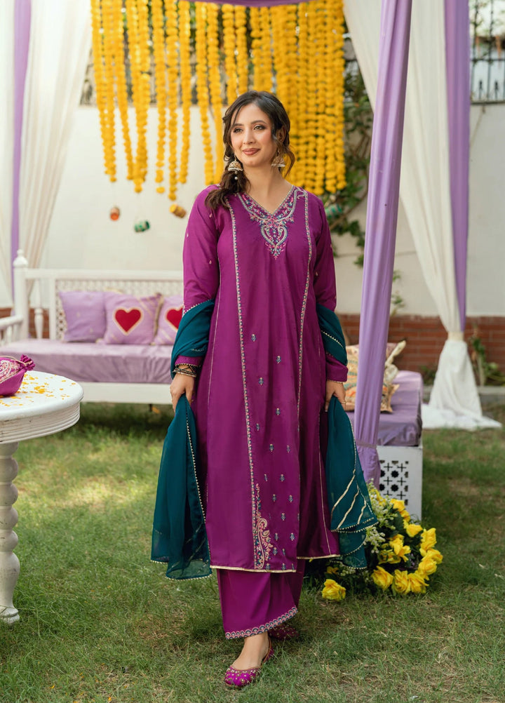 Omal by Komal Pret 3 Piece Poly Jacquard Suit Shanze- Festive Collection