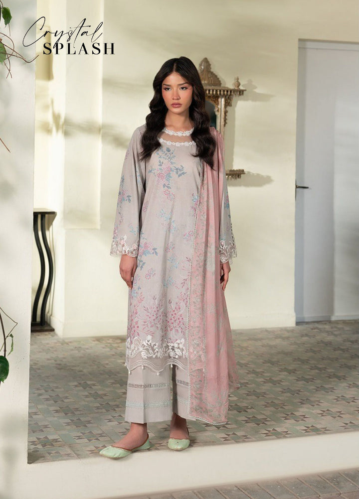 Mahiri by Cross Stitch Unstitched Embroidered Lawn 3 Piece Suit CS26UM D-8 CRYSTAL SPLASH - Summer Collection
