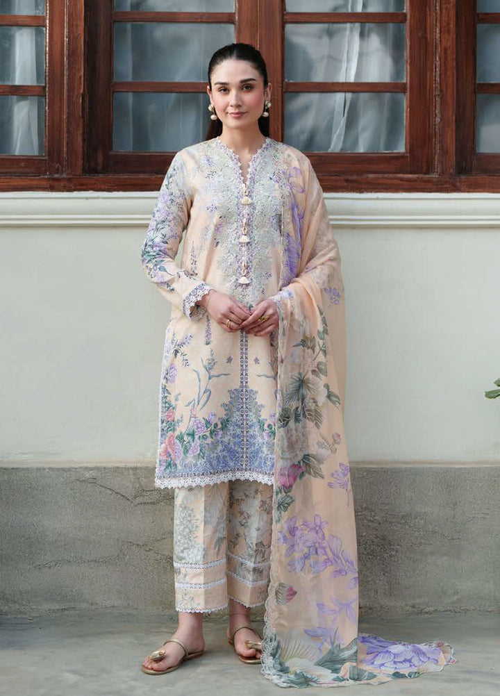 Whispered Florals by Roheenaz Unstitched Embroidered Lawn 3 Pcs Suit RNZ26UWF D-18 B GENTLE BREEZE - Summer