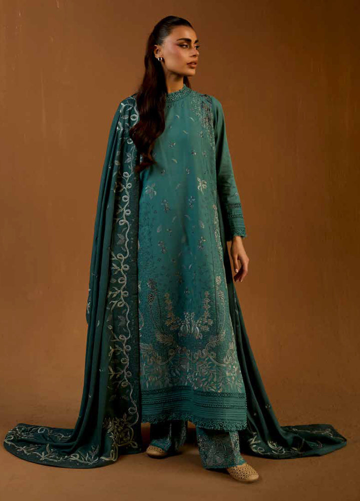 Sobia Nazir Unstitched Shawl Embroidered Khaddar 3 Piece SN25SW D-05 A - Winter Collection