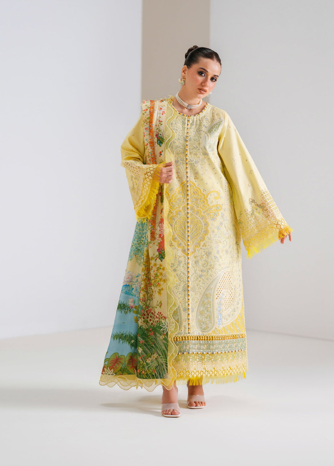 Amour by Bin Ilyas Unstitched Embroidered Lawn 3 Piece Suit BI26ULA 187B - Festive Collection