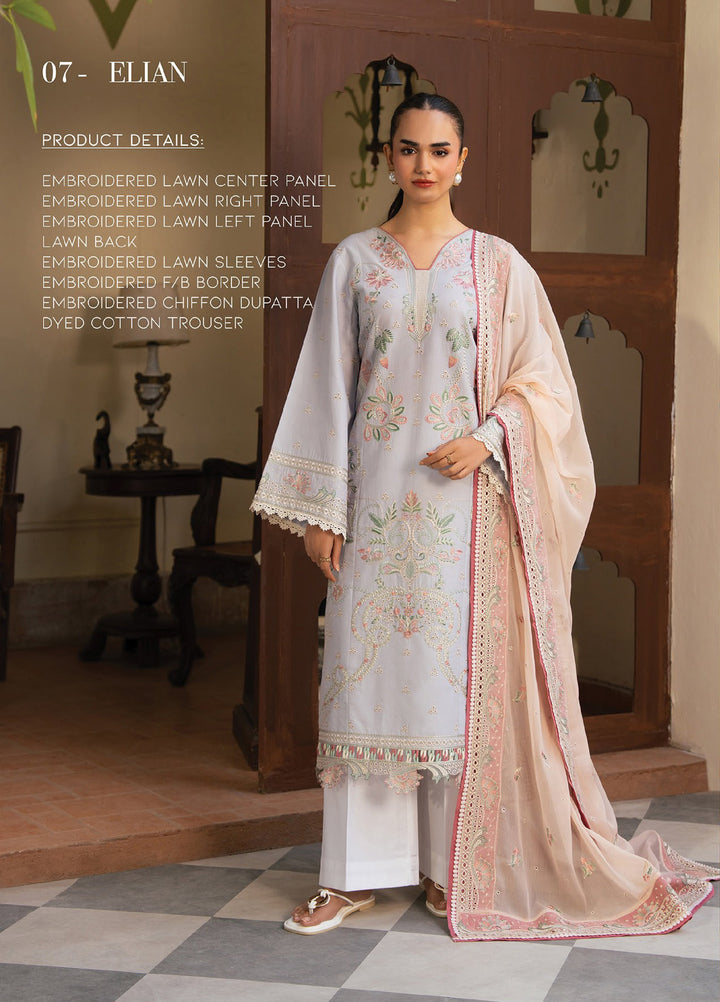 Namah by Xenia Formals Unstitched Embroidered Lawn 3 Piece Suit XF26ULN 07 - Elian - Festive Collection