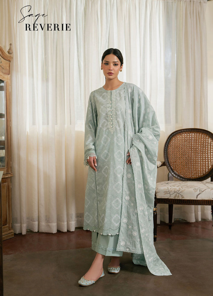 Mahiri by Cross Stitch Unstitched Embroidered Lawn 3 Piece Suit CS26UM D-6 SAGE REVERIE - Summer Collection