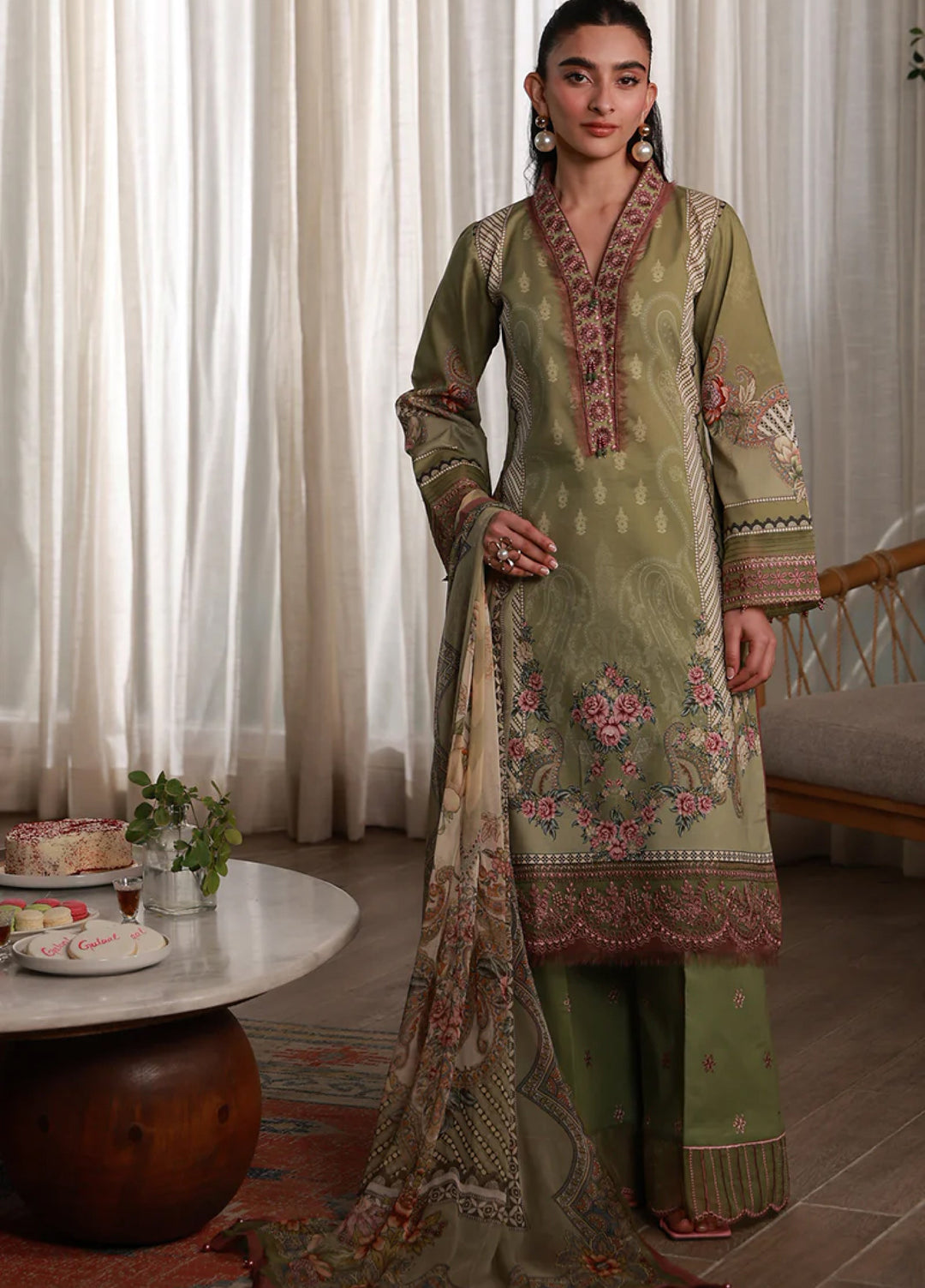 Delia by Gulaal Unstitched Embroidered Lawn 3 Piece Suit GL26UD D-12 Alma - Summer Collection