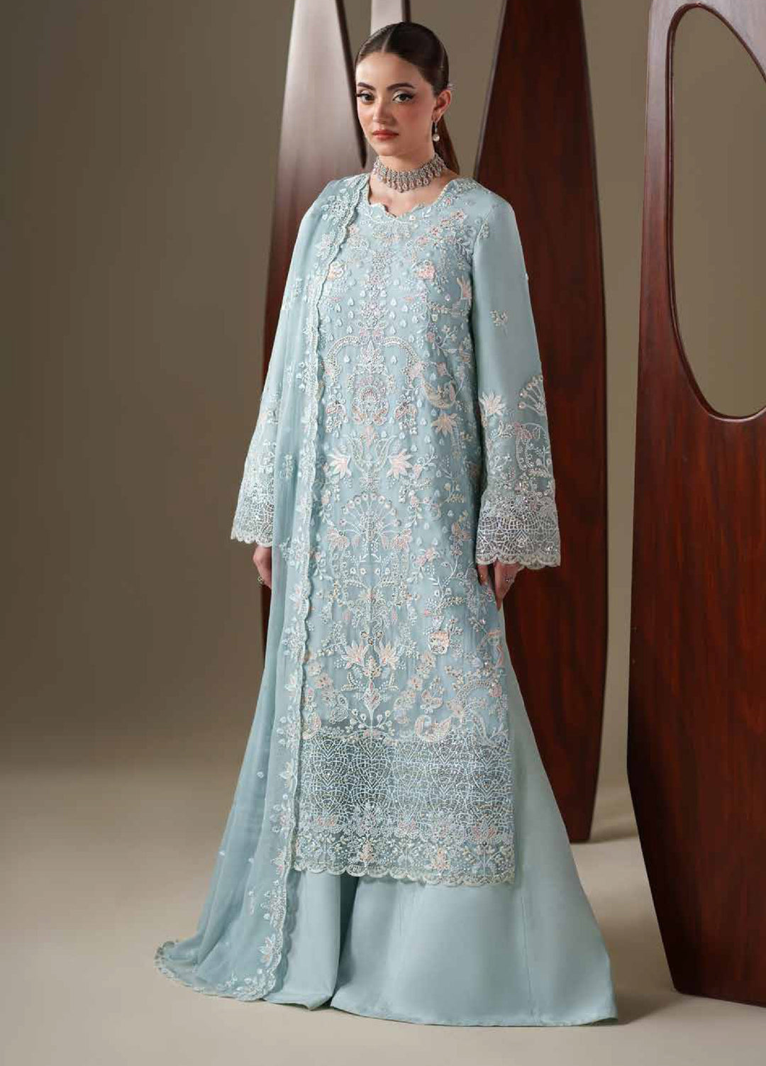 Nouvelle by Emaan Adeel Unstitched Embroidered Chiffon 3 Piece Suit EA26UNC Aria - Festive Collection