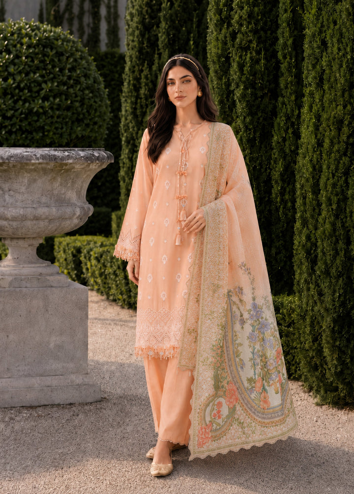Zellbury Unstitched Embroidered Cotton 3 Piece Suit ZB26UCC WUC26E34072 - Casual Collection