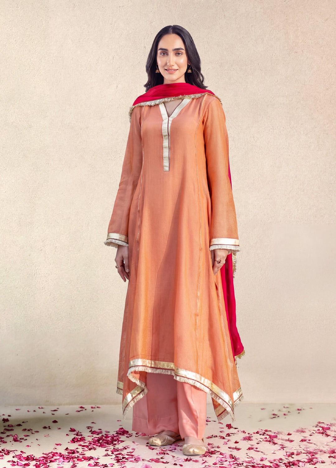 Dareecha by Daak RTW Embroidered Cotton Silk 3 Piece Suit MKS-P MISHRY MKS-P - Festive Collection