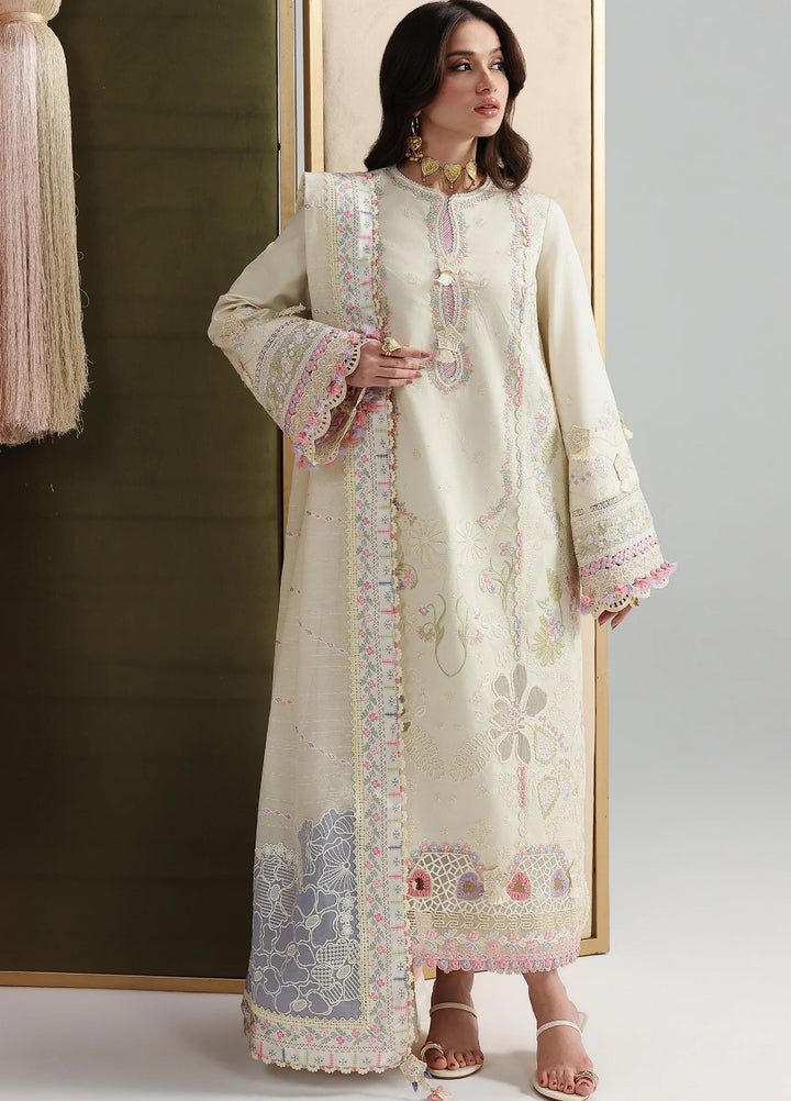 Qalamkar Unstitched Embroidered Lawn 3 Piece Suit QLK26ULF ELMA QFL-1 - Festive Collection