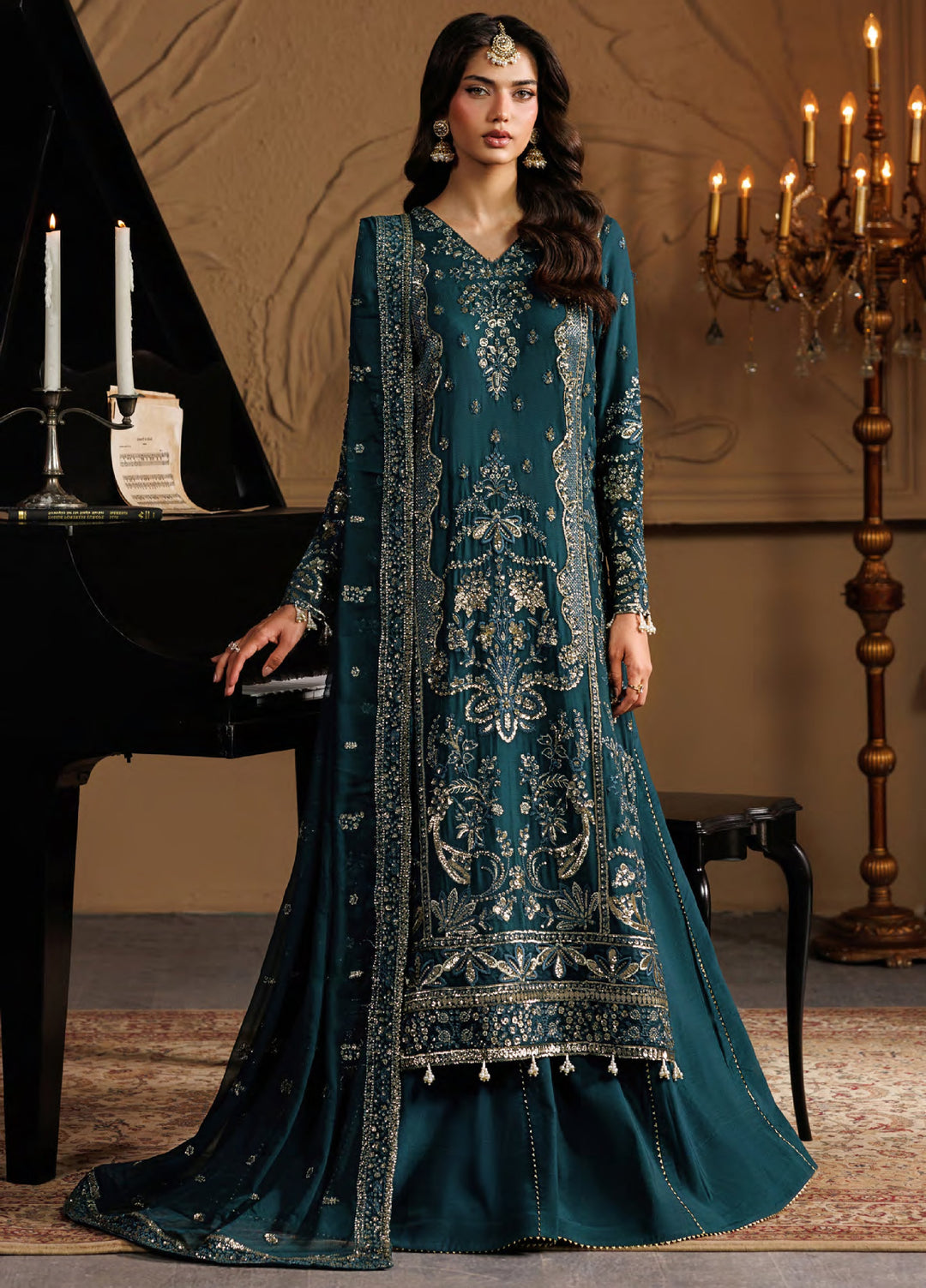 Celeste by Emaan Adeel Unstitched Embroidered Chiffon 3 Piece Suit EA26UCF Asteria - Festive Collection