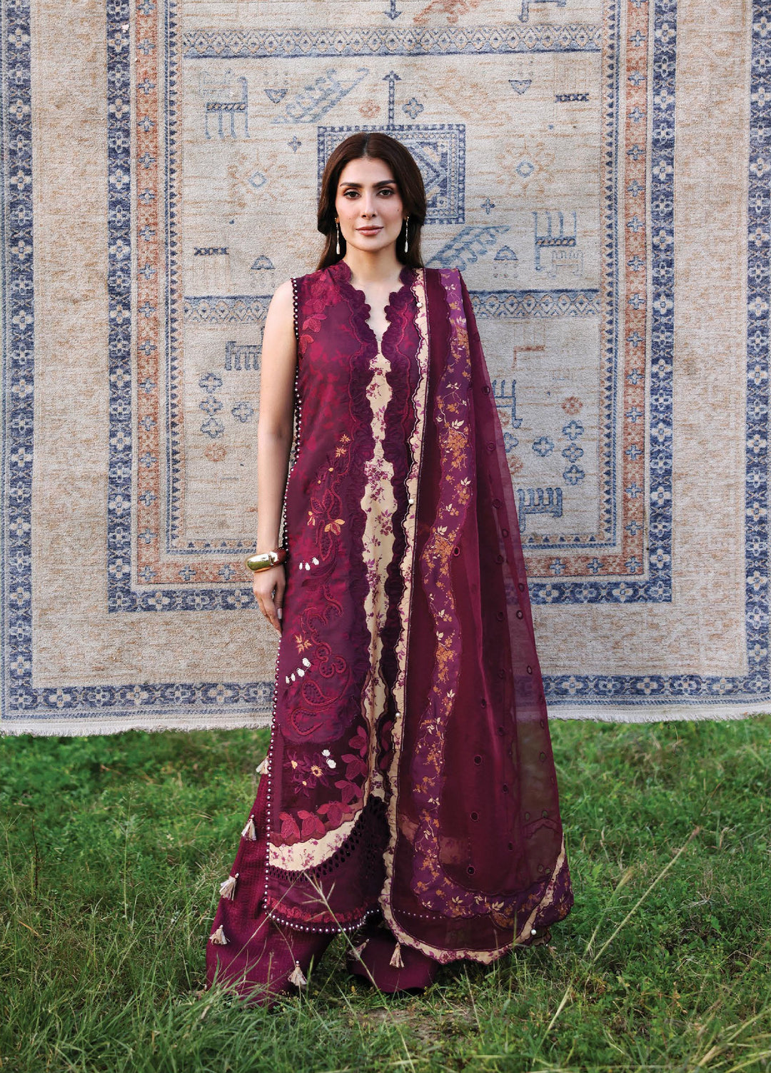 A-Lawn by Afrozeh Unstitched Embroidered Lawn 3 Piece Suit AF26UAL Thalia FWU-0064-3PO - Eid Collection