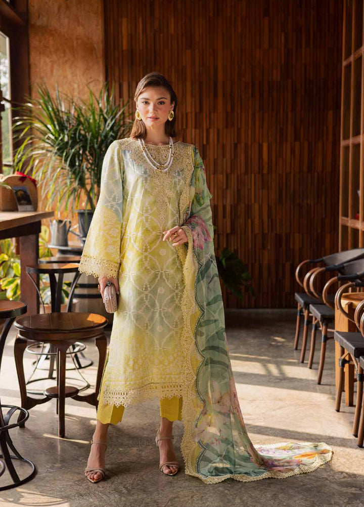 Gardenia by Nureh Unstitched Embroidered Lawn 3 Piece Suit NU26UGL NSG-207 - Summer Collection