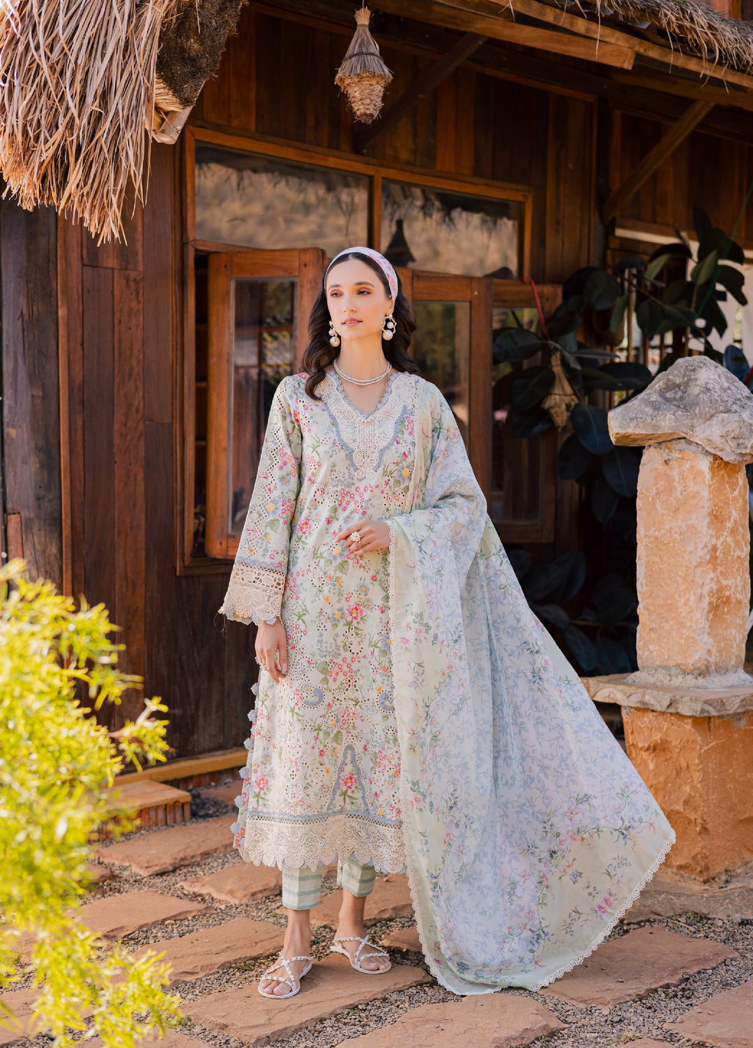Shezlin by Aabyaan Unstitched Embroidered Chikankari 3 Piece Suit ABY26UCS REEM - Eid Collection