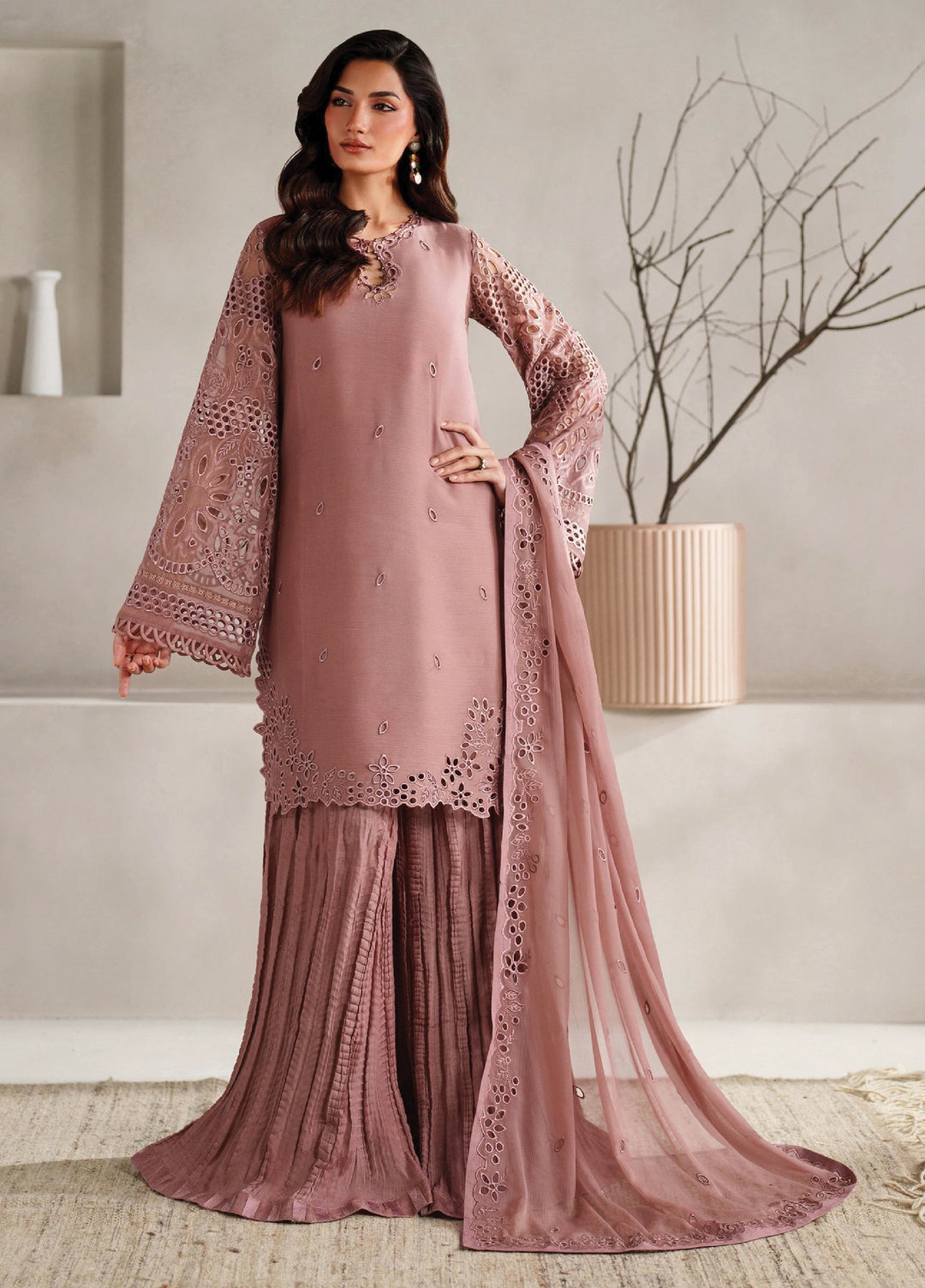 Muse Thread by Zarif Unstitched Chiffon Embroidered Suits 3 Piece ZRF25MT 02 AYLA - Festive Collection
