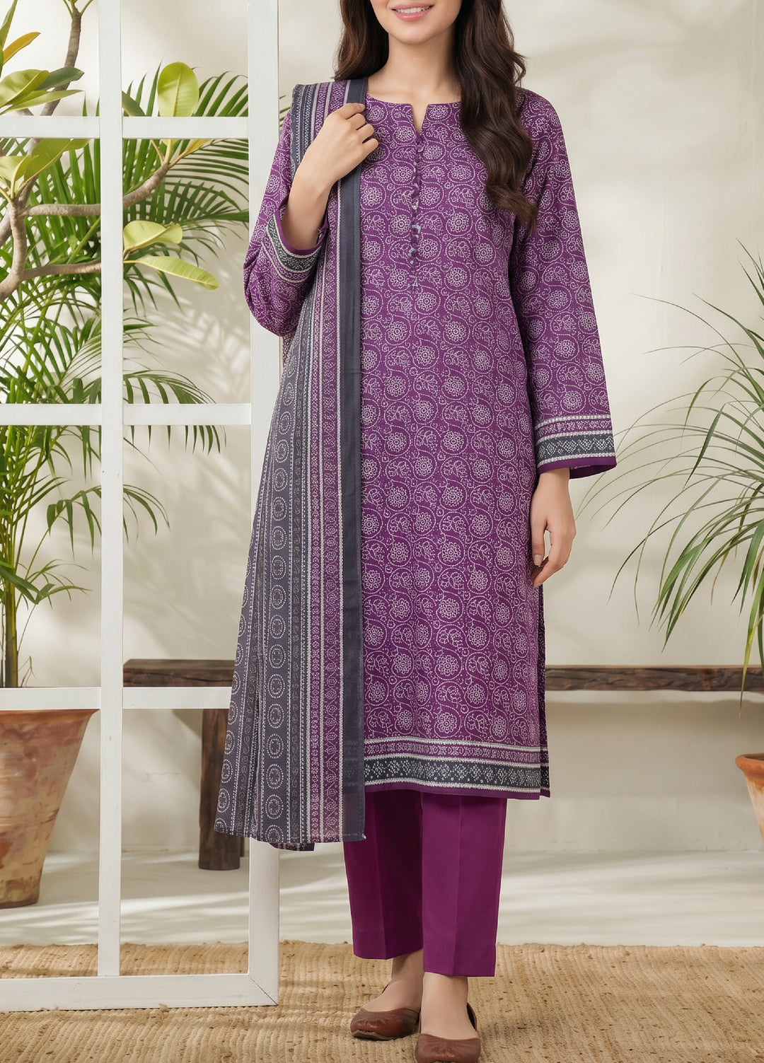 Daman by VS Textiles Unstitched Printed Lawn 3 Piece Suit VS26UDL D-01 885 - Casual Collection