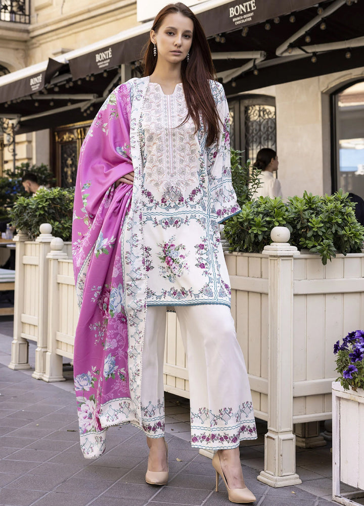 Meerak Women Pret Premium Embroidered Linen 3 Piece Olivia - Winter Collection