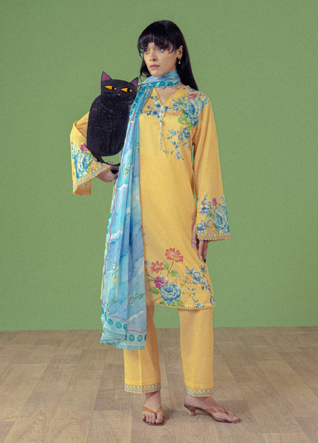 Coco by Zara Shahjahan Unstitched Printed Lawn 3 Piece Suit CZS26UPL CELENE-4B - Summer Collection