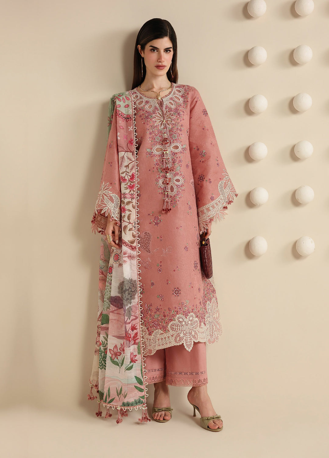 Iris by Jazmin Unstitched Embroidered Jacquard Lawn 3 Piece Suit JZ26ULI IL26-D04 - Eid Collection
