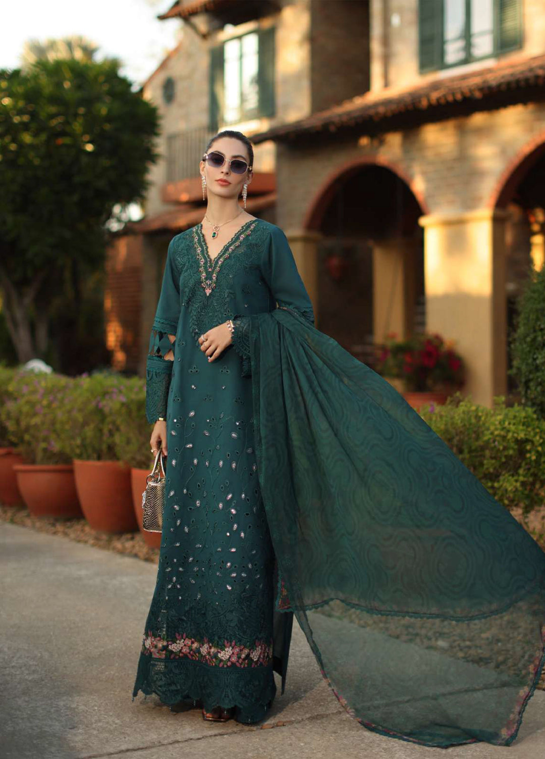 Noor by Saadia Asad Unstitched Embroidered Luxury Lawn 3 Piece Suit SA26UNL D6B-ZELINA - Eid Collection