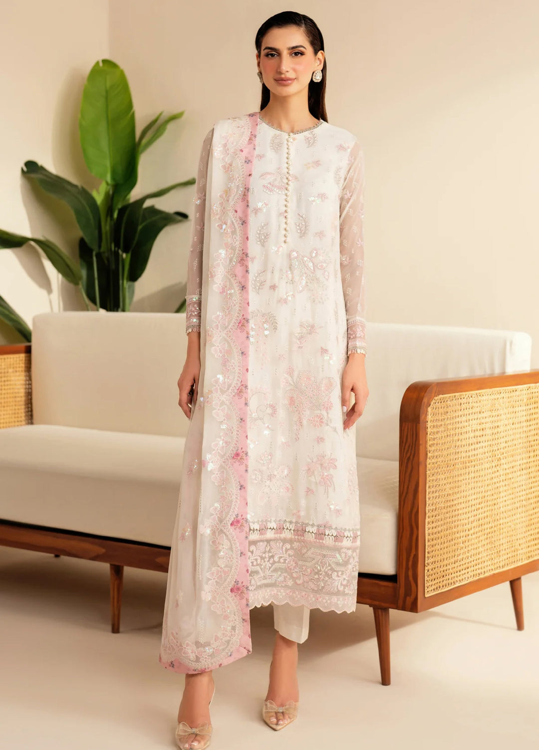 Xenia Formal Unstitched Luxury Chiffon Suits 3 Piece XE25FL Reve - Formals Collection