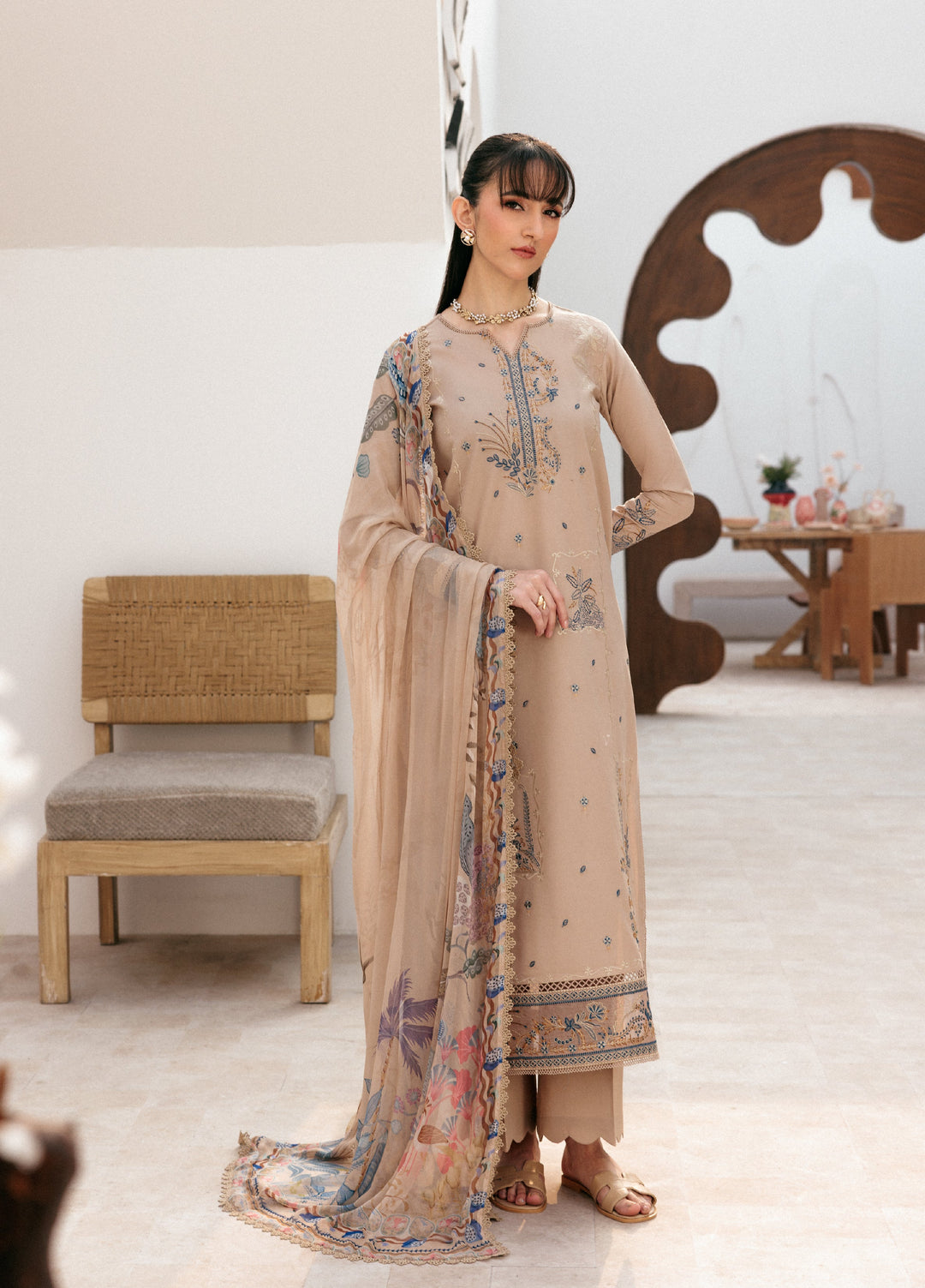 Zync by Florent Untitched Lawn Embroidered 3 Piece Suit FL26UZ FZ-5B - Summer Collection