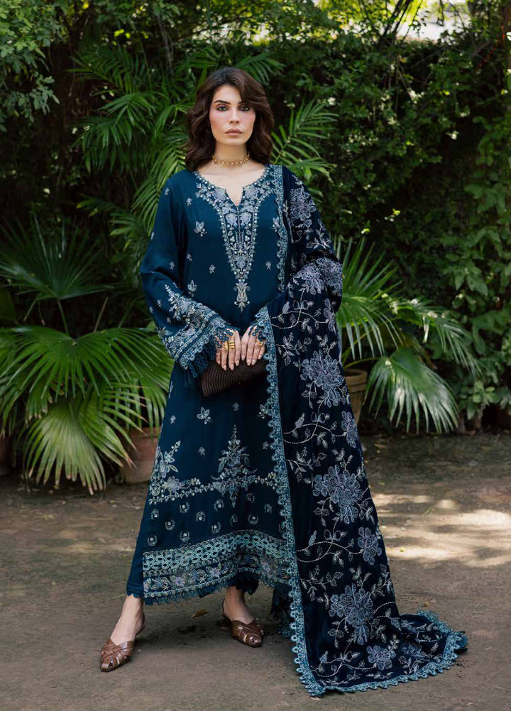 Nureh Exclusive Unstitched Luxury Leather Peach Embroidered Suits 3 Piece NU25LV NE-183 - Festive Collection