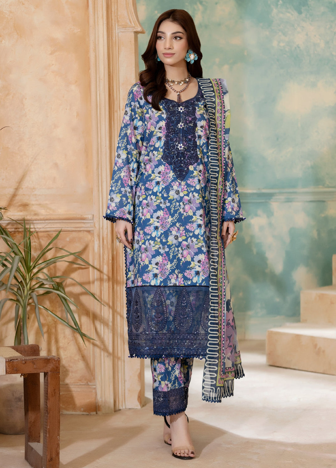 Salina by Regalia Textiles Unstitched Embroidered Lawn 3 Piece Suit RG26USVII D-6 - Summer Collection