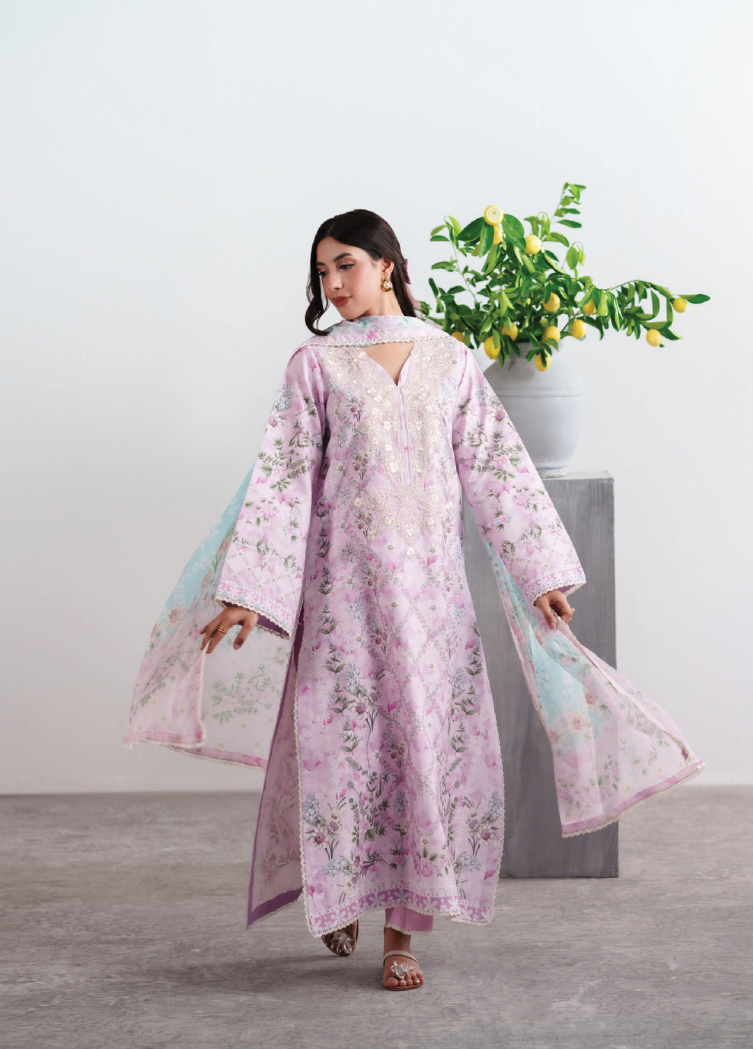 Summer Diary by Neeshay Unstitched Printed Lawn 3 Piece Suit NSH26SD Sakura Dream - Casual Collection