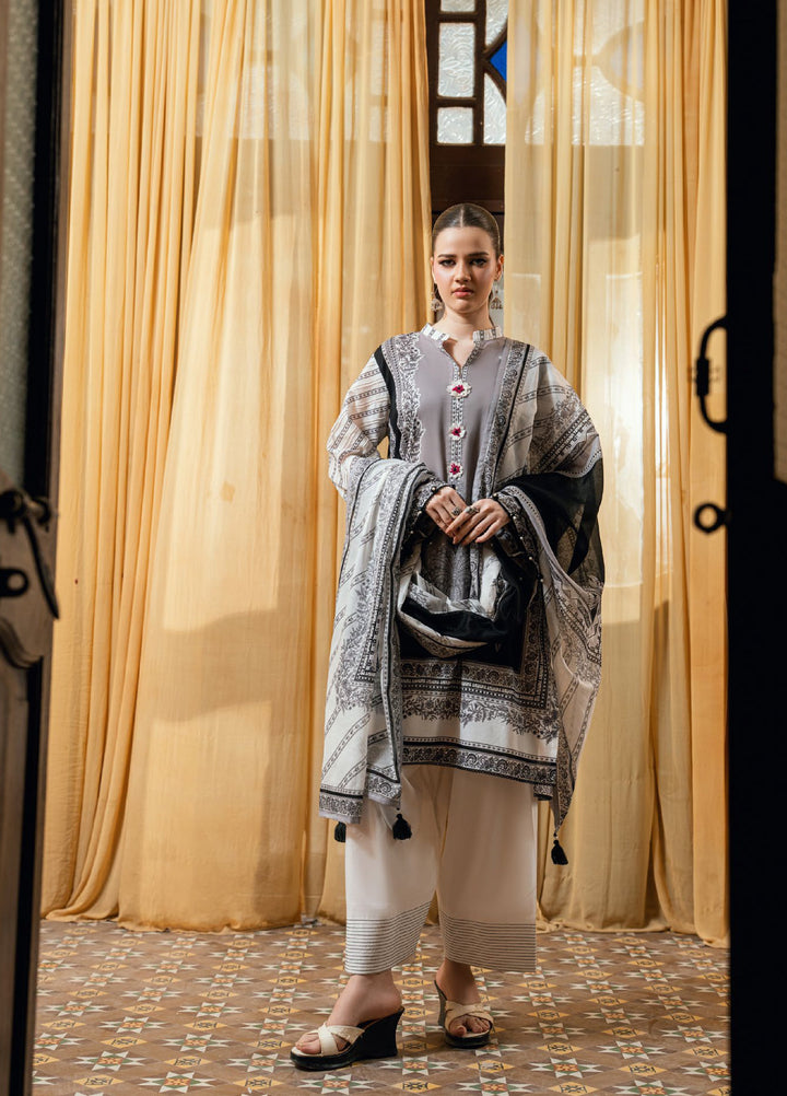 Noir and Blanc by Gul Ahmed Unstitched Printed Lawn 3 Piece Suit GA26UNBL B-62015 - Summer Collection