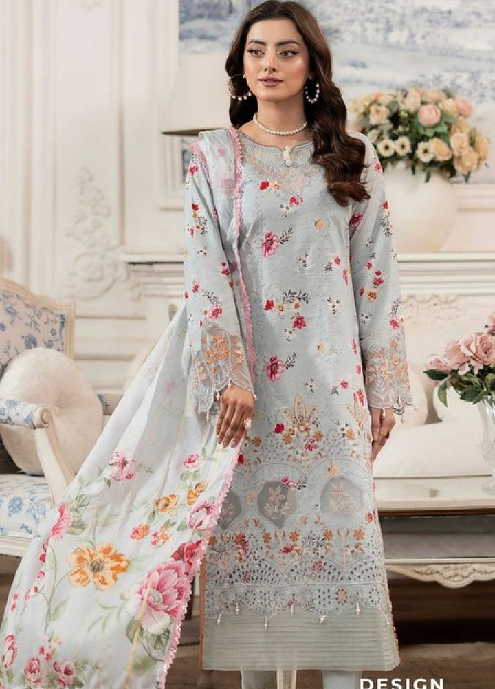 Applique Kari by Al Zohaib Unstitched Embroidered Lawn 3 Piece Suit AZ26AVIII D-10 - Summer Collection