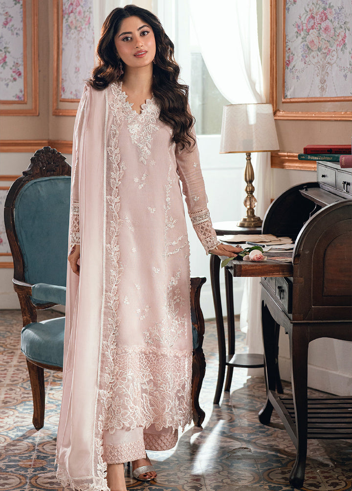 Eid Ensembles by Azure Unstitched Embroidered Khaddi Net 3 Piece Suit AZ26UEE ES-139 Rose Bud - Eid Collection