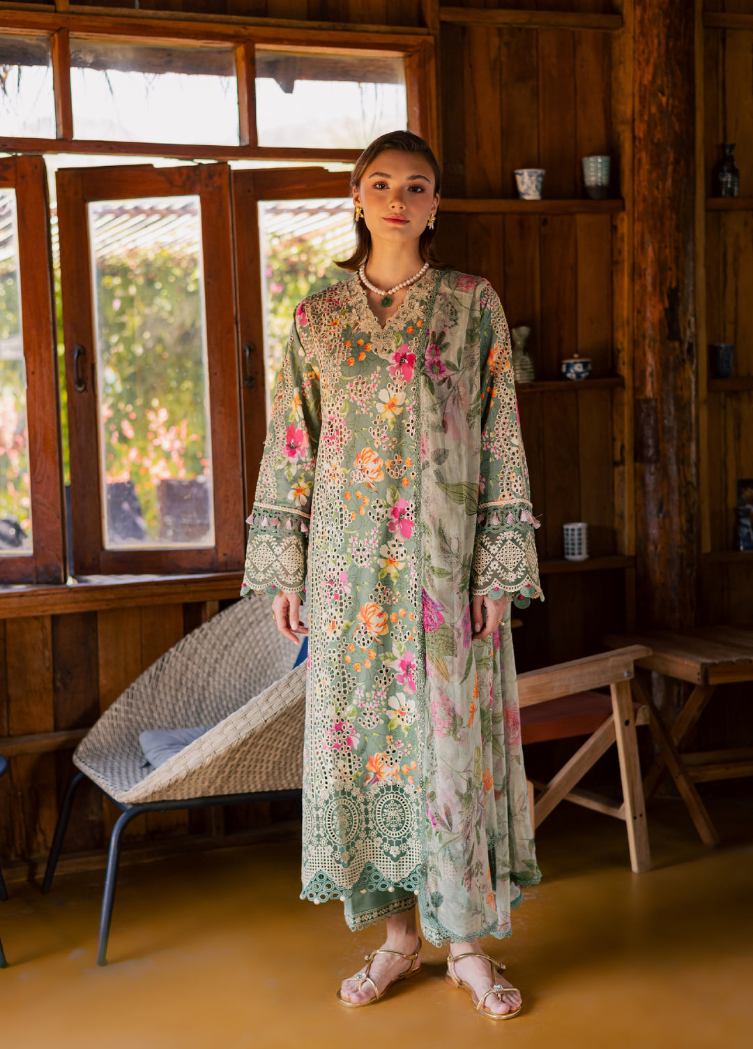 Shezlin by Aabyaan Unstitched Embroidered Chikankari 3 Piece Suit ABY26UCS AURA - Eid Collection