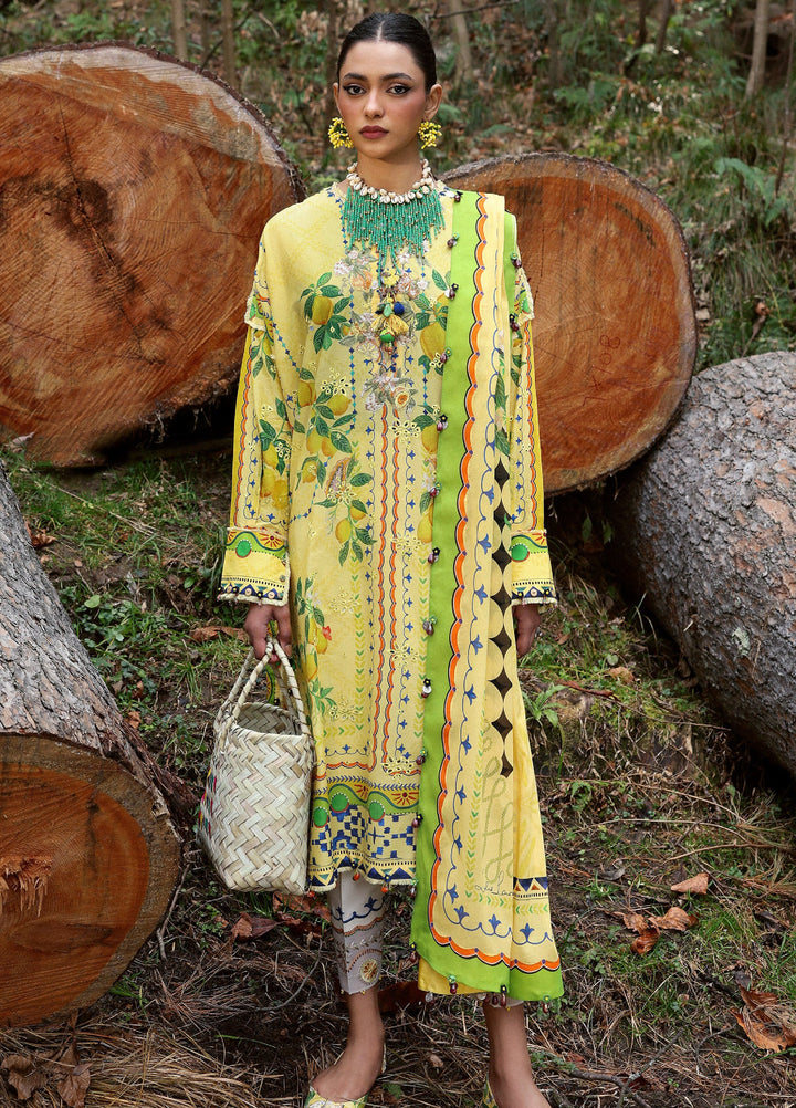 Zaha By Khadijah Shah Embroidered Lawn Suits Unstitched 3 Piece ZL25NL D-04 A Dahlia - Summer Collection