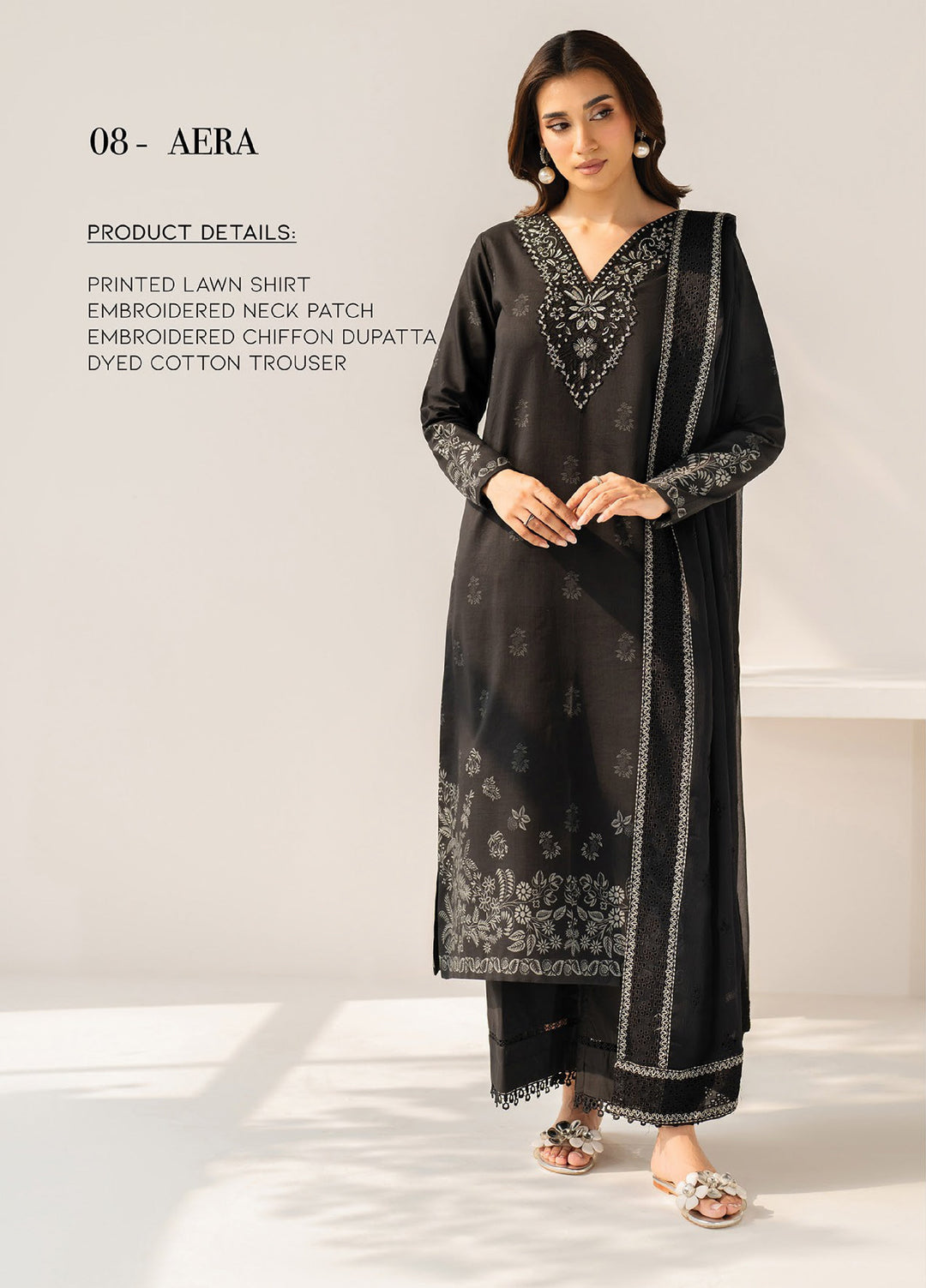 Namah by Xenia Formals Unstitched Embroidered Lawn 3 Piece Suit XF26ULN 08 - Aera - Festive Collection