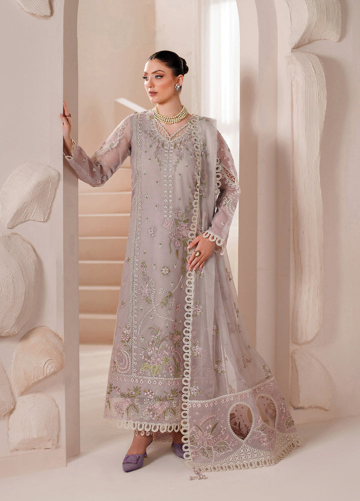 Threads by Alizeh Fashion Unstitched Embroidered Chiffon 3 Piece Suit AF26UTC D-8 Annie - Festive Collection