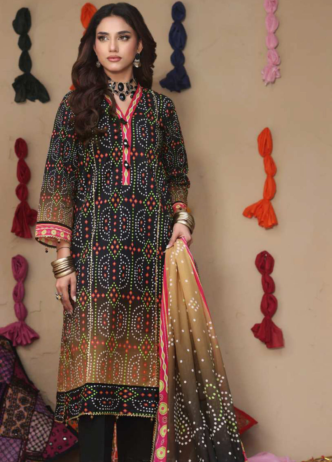 Heritage Series by AL Zohaib Unstitched Printed Chunri Lawn 3 Piece Suit AZ26UCH D-2 - Festive Collection