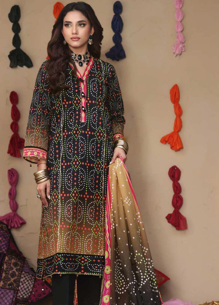 Heritage Series by AL Zohaib Unstitched Printed Chunri Lawn 3 Piece Suit AZ26UCH D-2 - Festive Collection