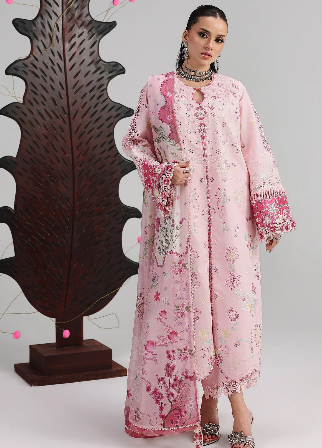 Qalamkar Unstitched Embroidered Lawn 3 Piece Suit QLK26ULF NORAH QFL-4 - Festive Collection