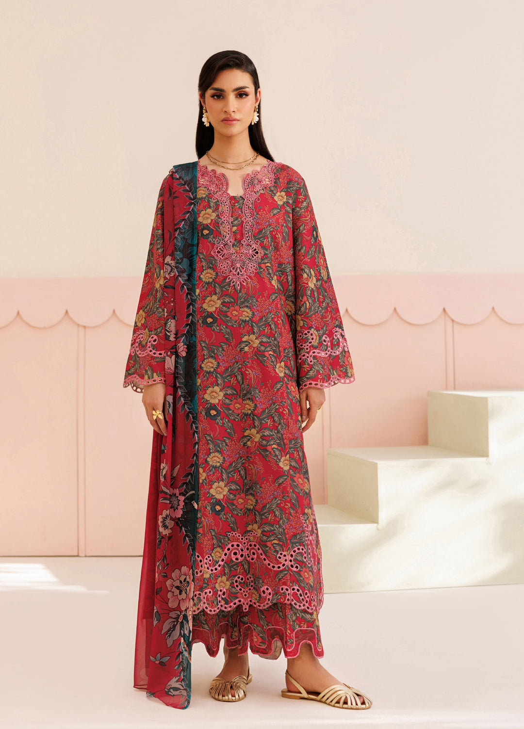 Azzal Unstitched Printed and Embroidered Lawn 3 Piece Suit AZL26UPL AZL-149 - Summer Collection